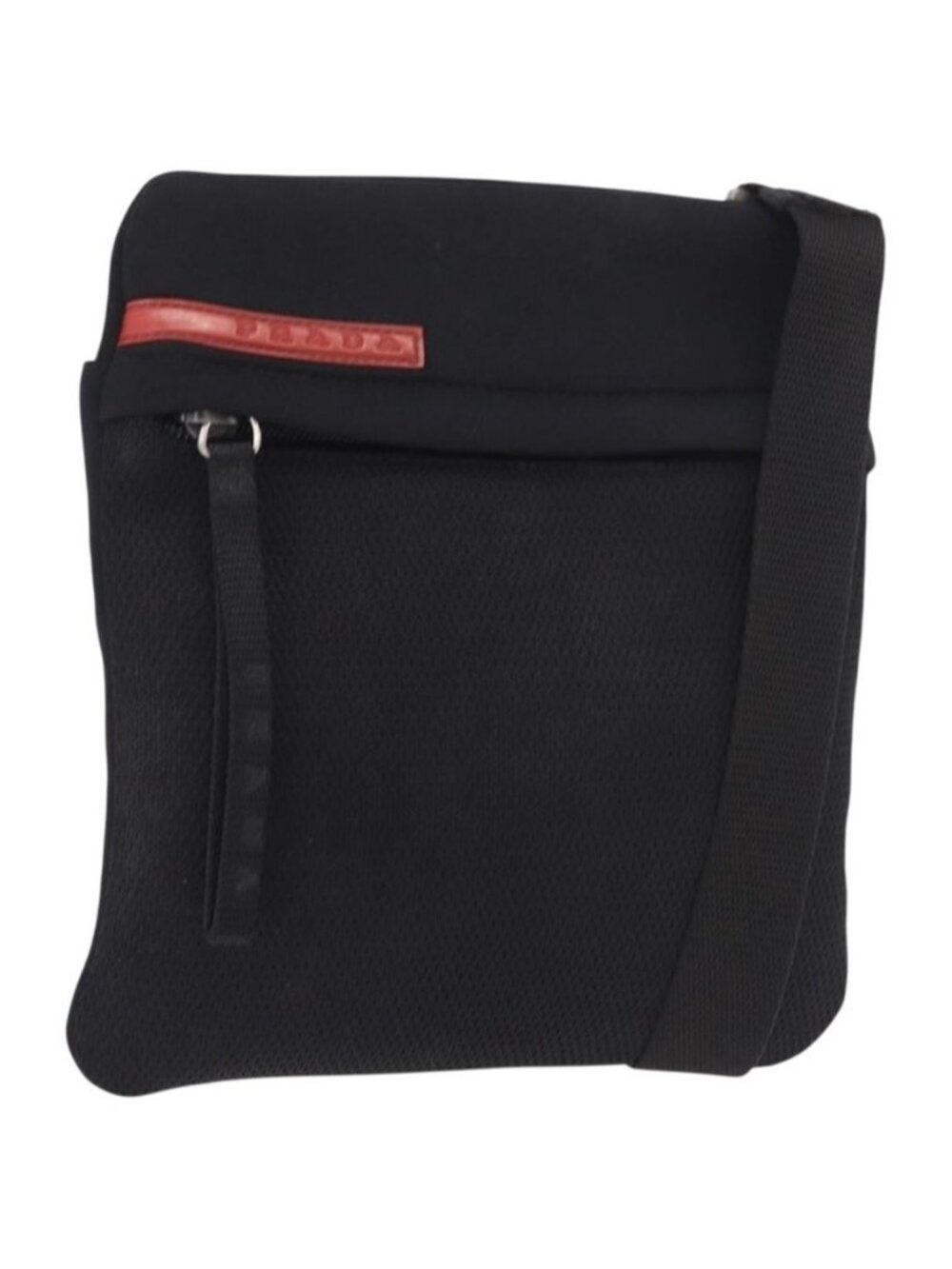 Authentic PRADA Sports Line Shoulder Bag Cotton Black Silver
